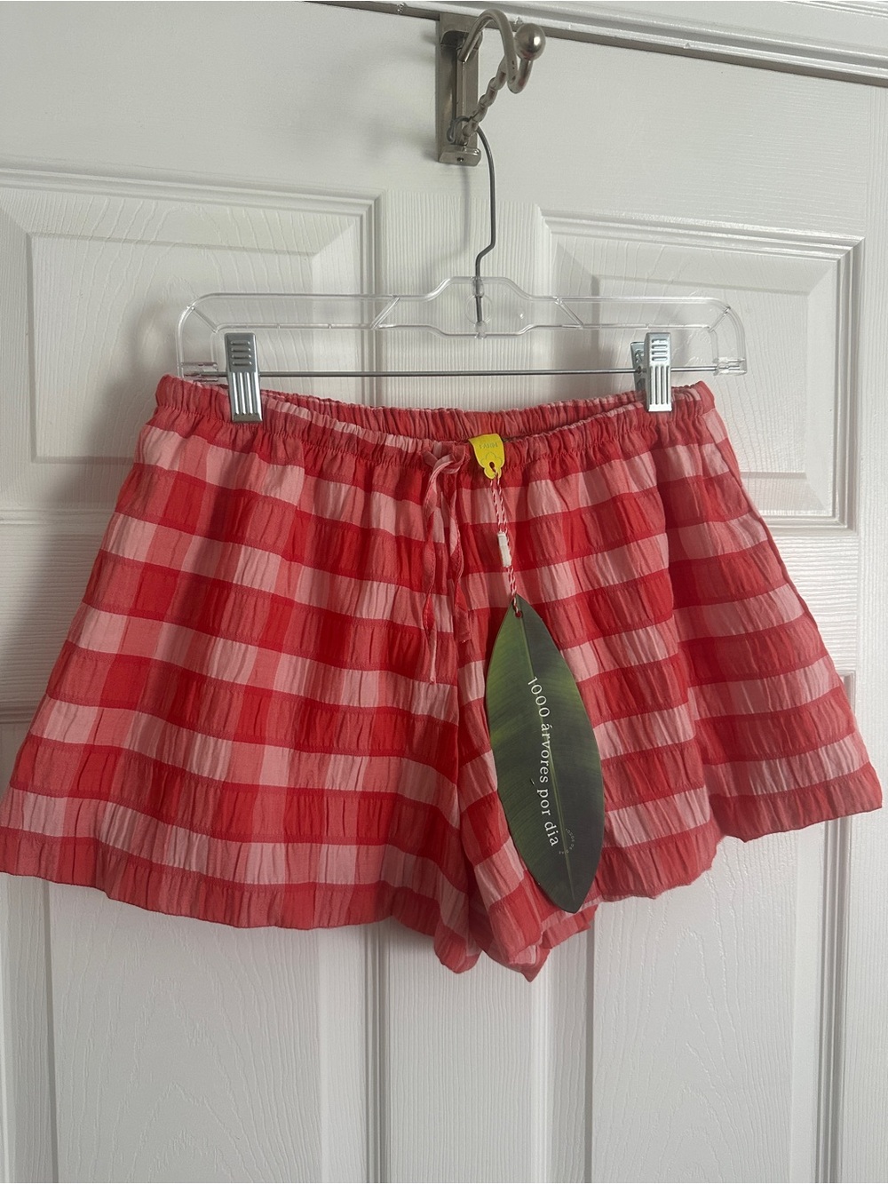 FARM Rio Red Pink Gingham Ruffle Shorts - Picture 2 of 8